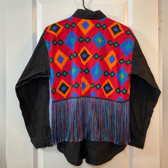 1980s western Saisa button down with attached vest - Picture 3 of 11